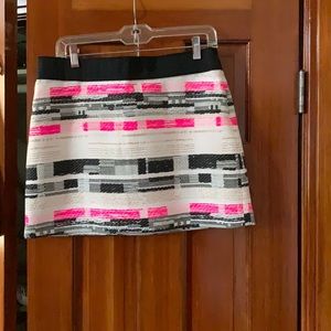 Milly skirt. Pink, black, white. Fully lined